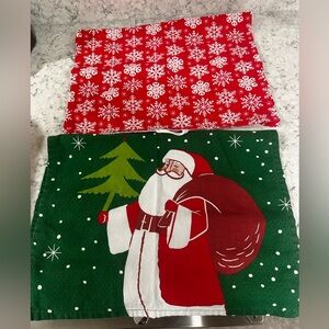 Two Christmas Dish Towels